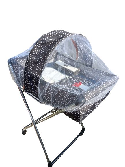 Foldable Patterned Convenient Baby Bed With Net And Stand