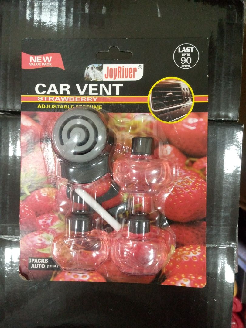 ADJUSTABLE CAR VENT AIRFRESHNER, STRAWBERRY FLAVOUR,