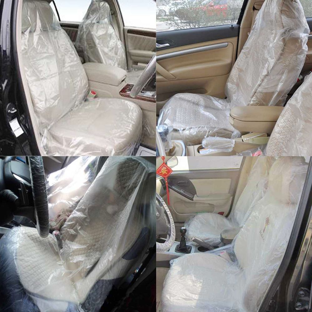 Car Disposable Plastic Seat Covers Universal Transparent
