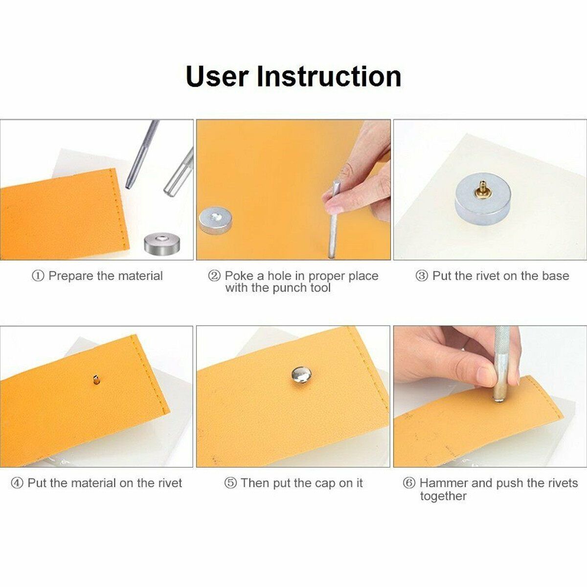 300 Sets Press Studs Buttons Rings Snap Fasteners Metal Grommet Tool Kit With Punch Pliers