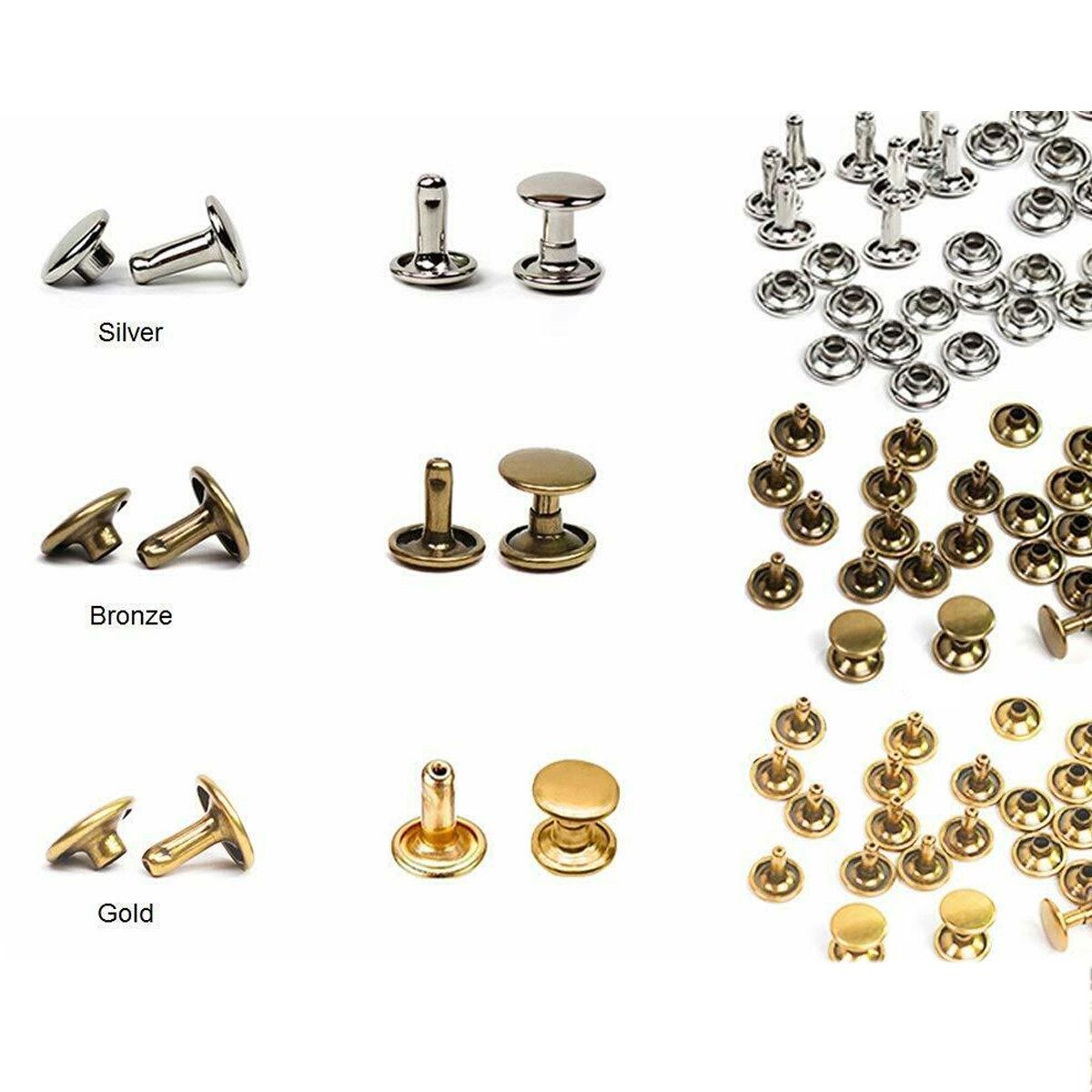300 Sets Press Studs Buttons Rings Snap Fasteners Metal Grommet Tool Kit With Punch Pliers