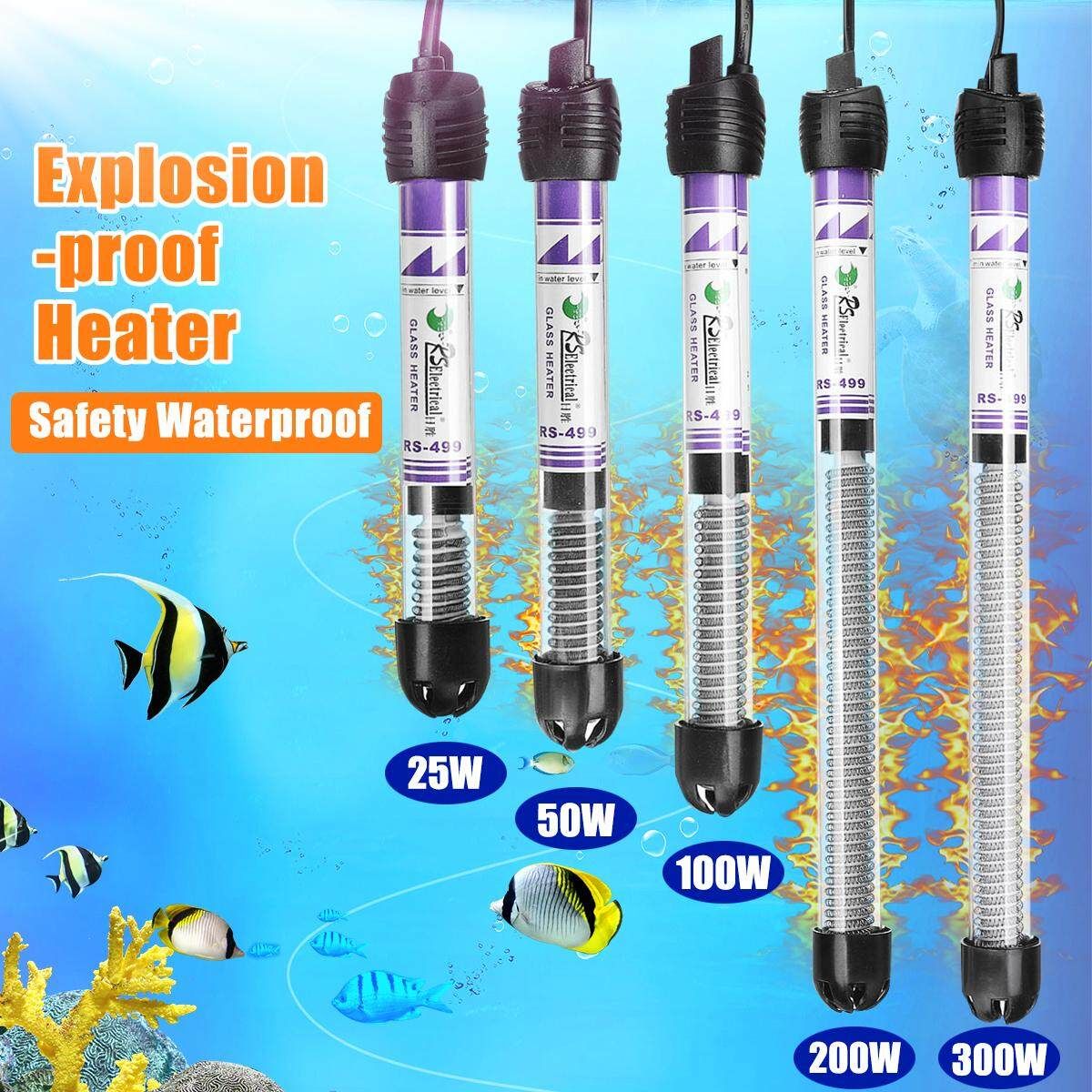 25W-300W Adjustable Aquarium Fish Tank Water Heater Submersible Anti-Explosion 300W