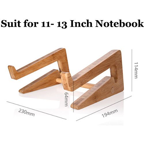 Increased Height Bamboo Lapstand Holder For Macbook Air Pro