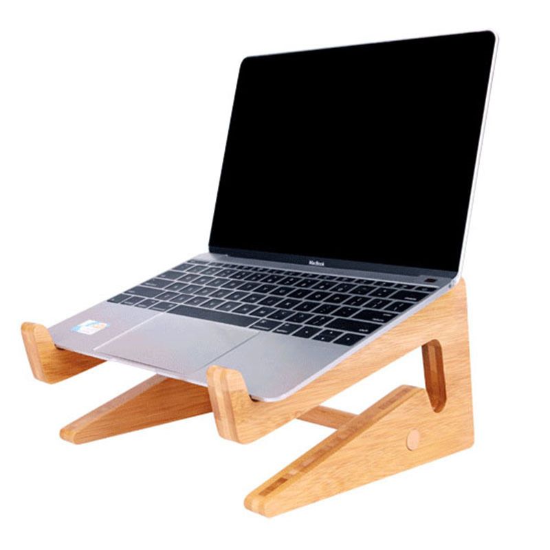 Increased Height Bamboo Lapstand Holder For Macbook Air Pro