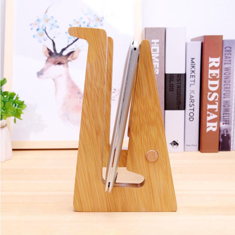 Increased Height Bamboo Lapstand Holder For Macbook Air Pro