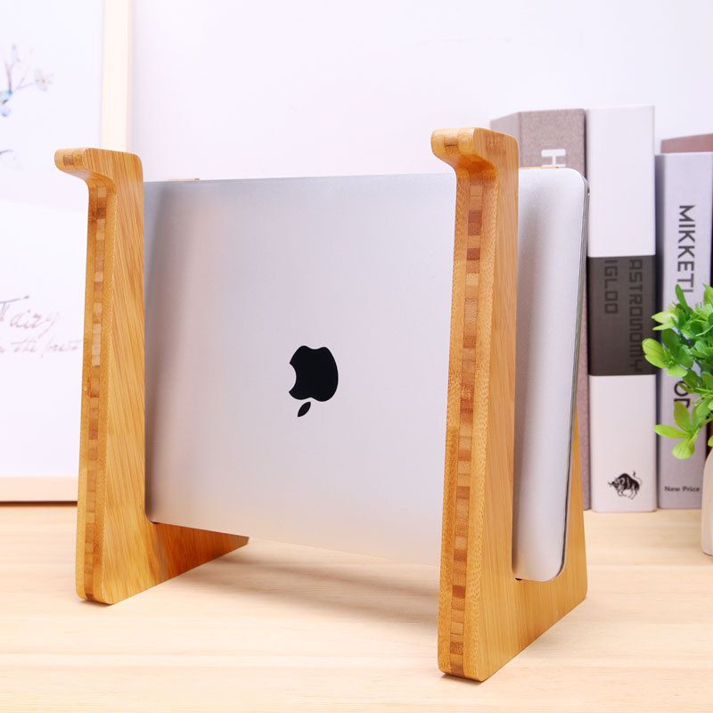 Increased Height Bamboo Lapstand Holder For Macbook Air Pro