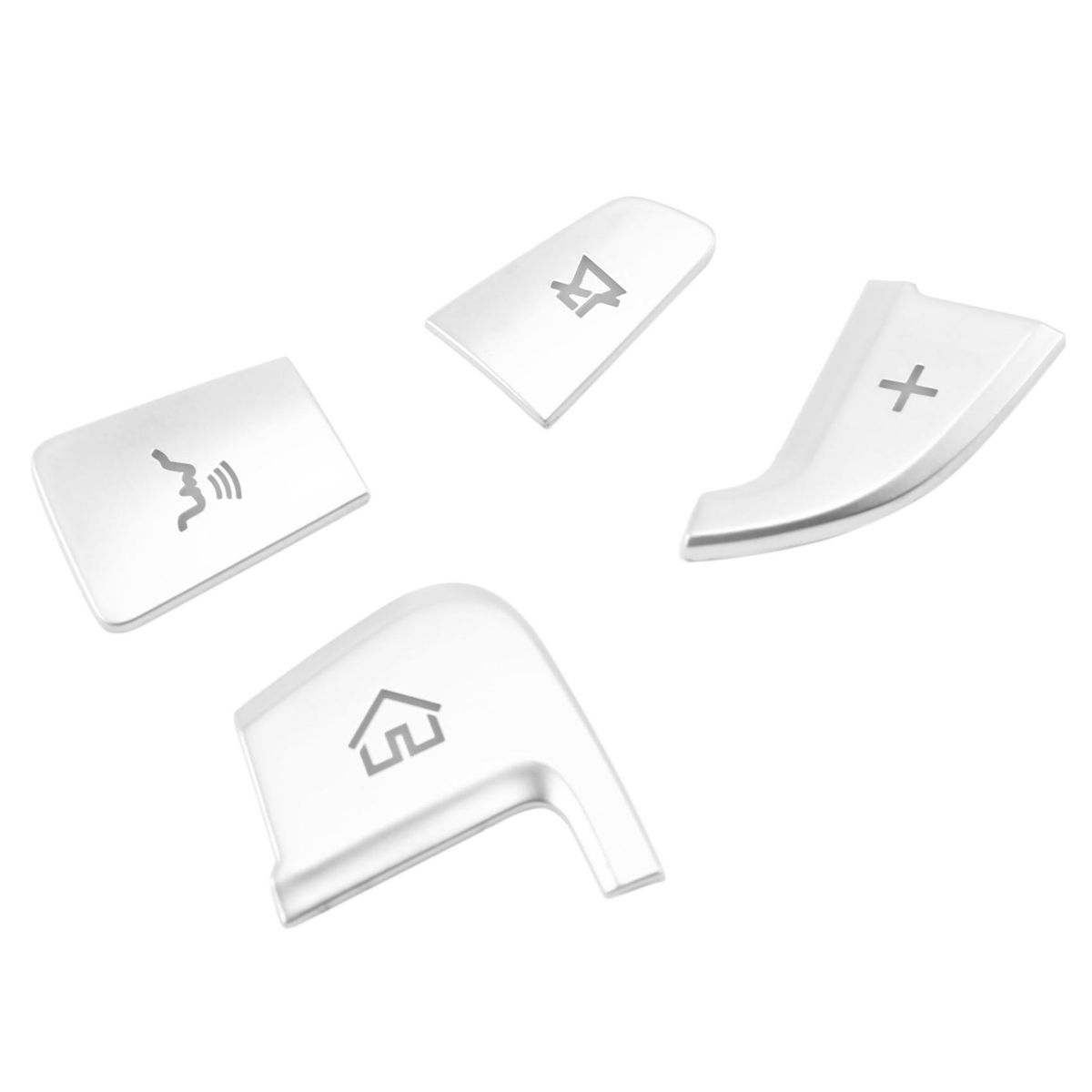 12Pcs Car Styling Steering Wheel Button Covers Trim Stickers for Mercedes Benz GLC X253 2015 2016 & C Class W205 2014 2015 Silver ABS