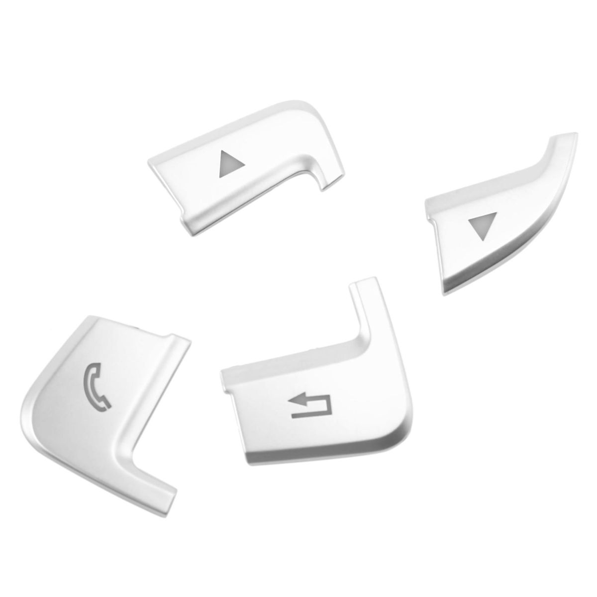 12Pcs Car Styling Steering Wheel Button Covers Trim Stickers for Mercedes Benz GLC X253 2015 2016 & C Class W205 2014 2015 Silver ABS