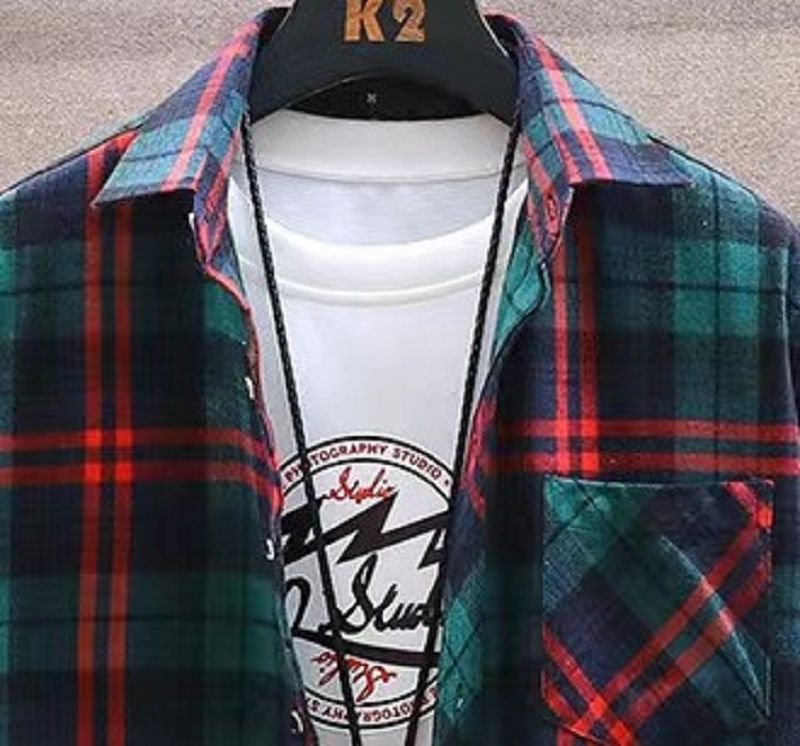 {MijaGrace} Men's Casual Flannel Checkered Shirt - Green