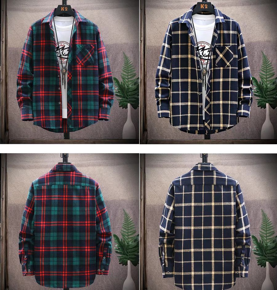 {MijaGrace} Men's Casual Flannel Checkered Shirt - Green