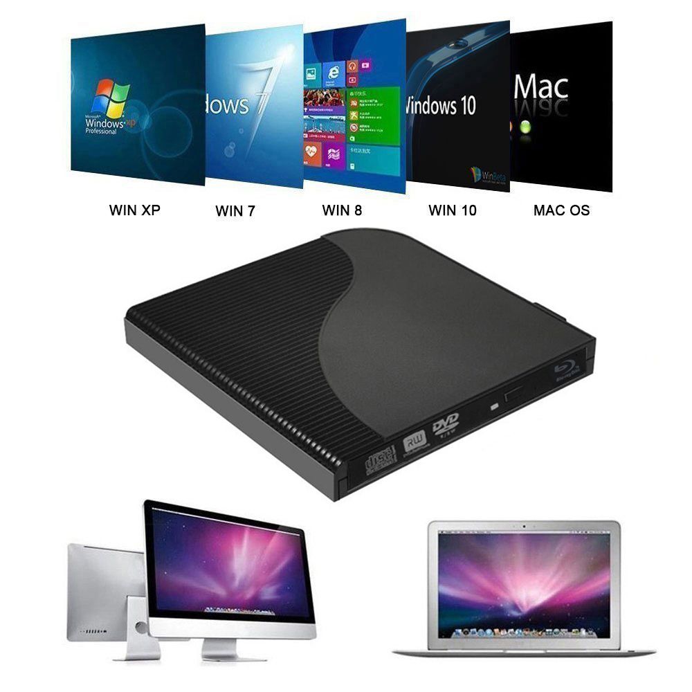 Blu-ray Player USB 3.0 External Optical Drive DVD Burner BD-ROM Blu-ray Player Portable For  Loptop Book Computer PC