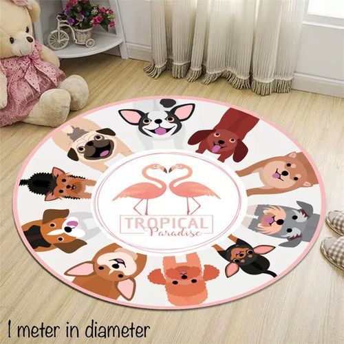 Fashionable Round Center Rug / Room Carpet 1m In Diameter