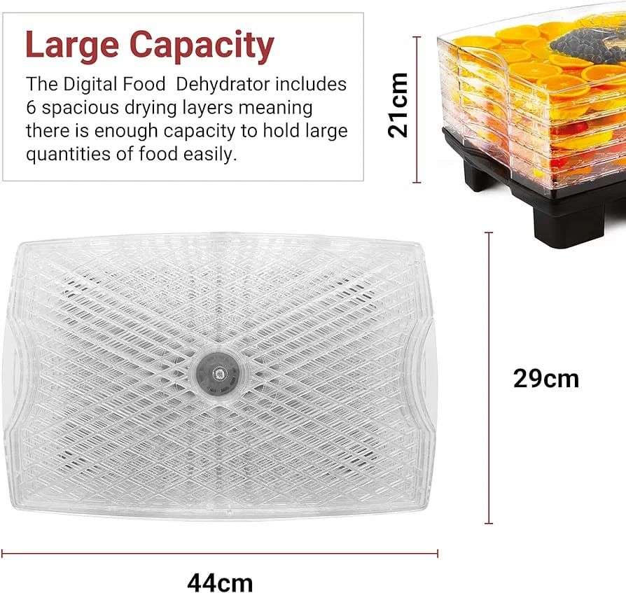 6 Trays Professional Digital Dehydrator - 550W
