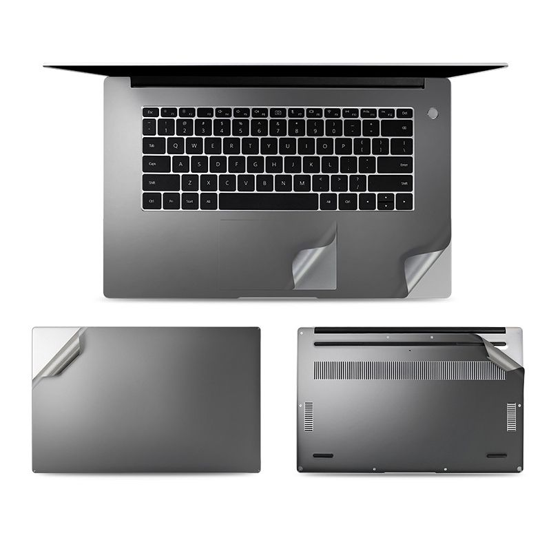 JRC 4 In 1 0.2mm Metal Texture Laptop Body Protective Film Sticker Set For Huawei MateBook D 15.6 Inch (Gray)