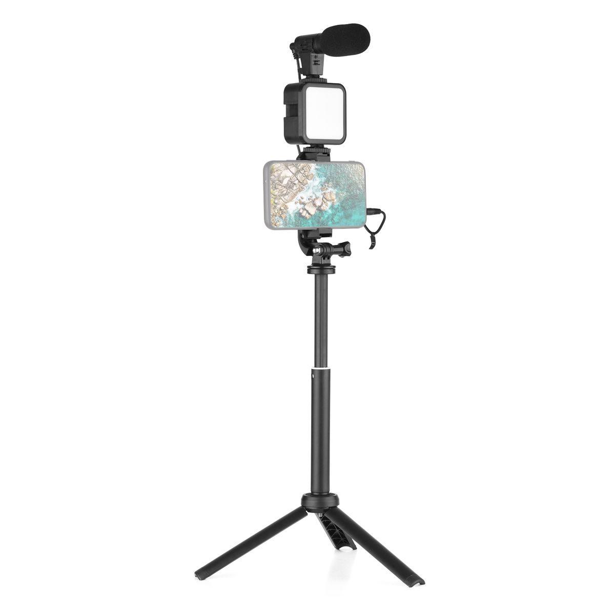 Vlog Shooting Kit Mini LED Video Light + Super Cardioid