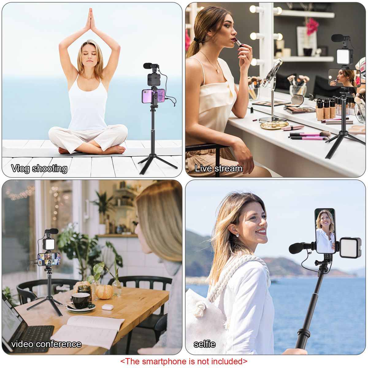 Vlog Shooting Kit Mini LED Video Light + Super Cardioid