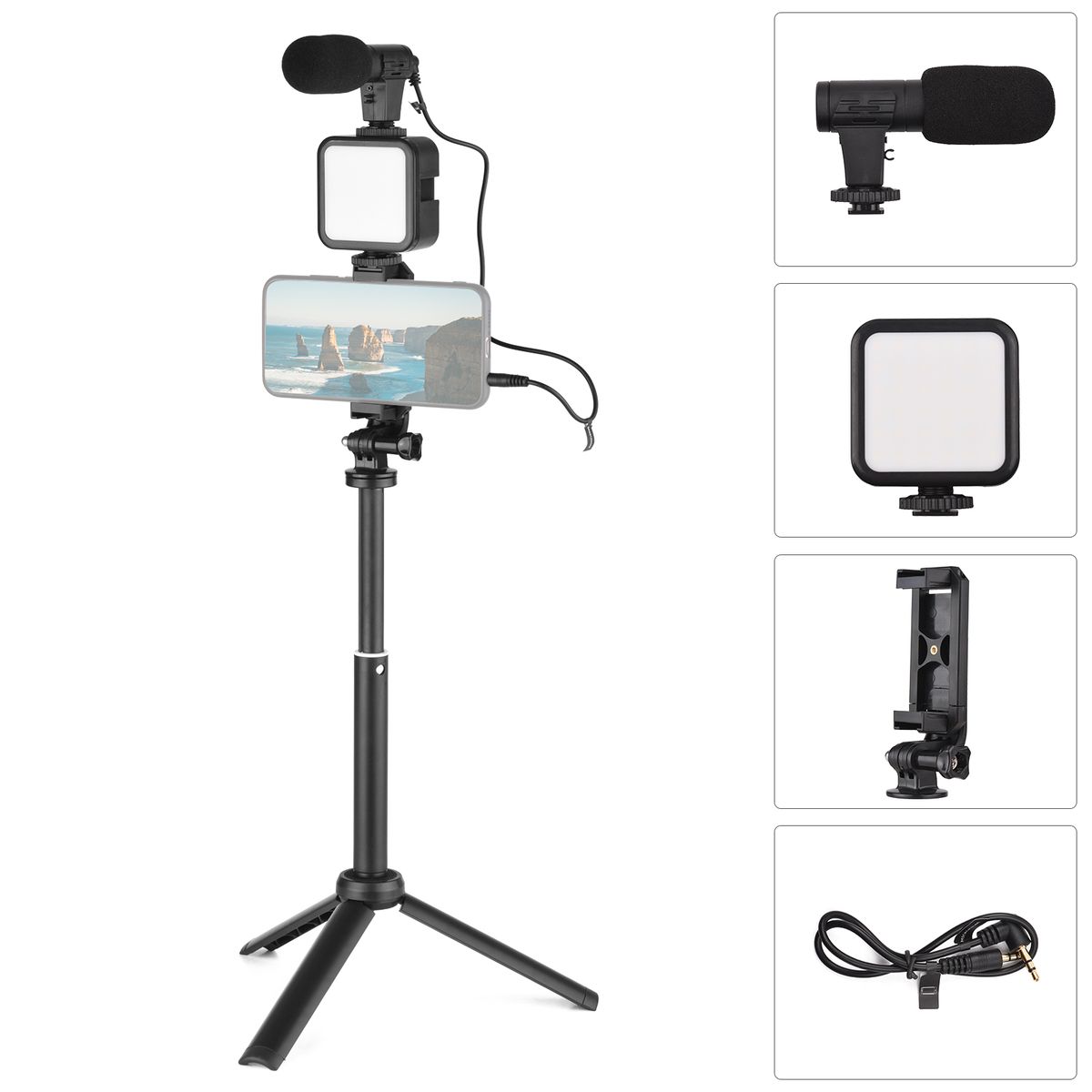 Vlog Shooting Kit Mini LED Video Light + Super Cardioid