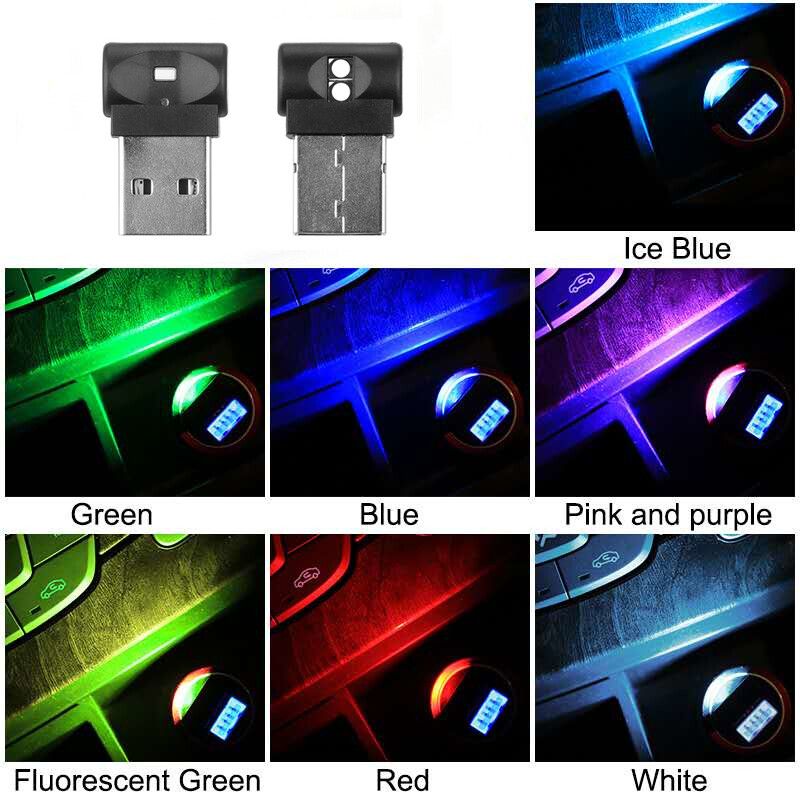 Mini USB LED Car Light Auto Interior Atmosphere Light Decorative Lamp PC Auto Colorful Light