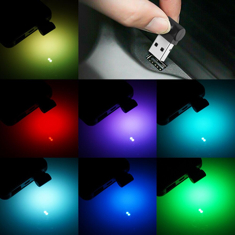 Mini USB LED Car Light Auto Interior Atmosphere Light Decorative Lamp PC Auto Colorful Light
