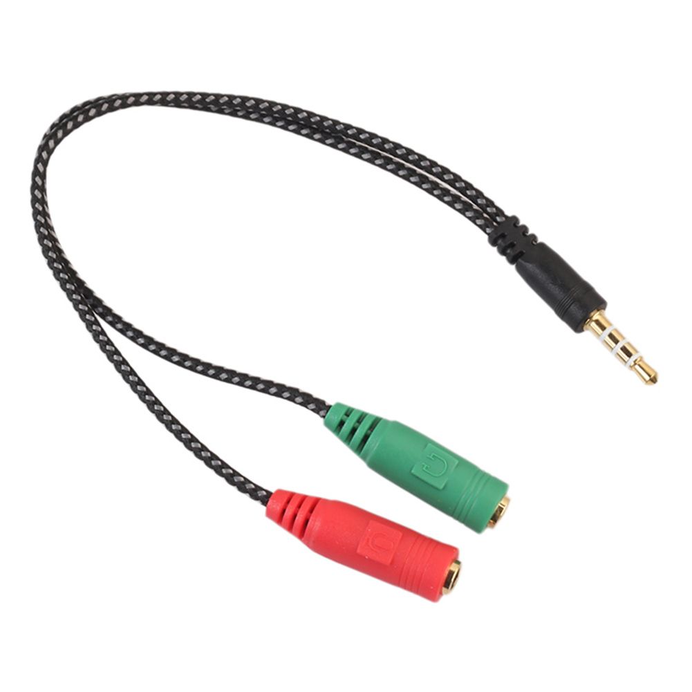 3.5mm Male To 2 Female Jack Audio Mic Headset Splitter-