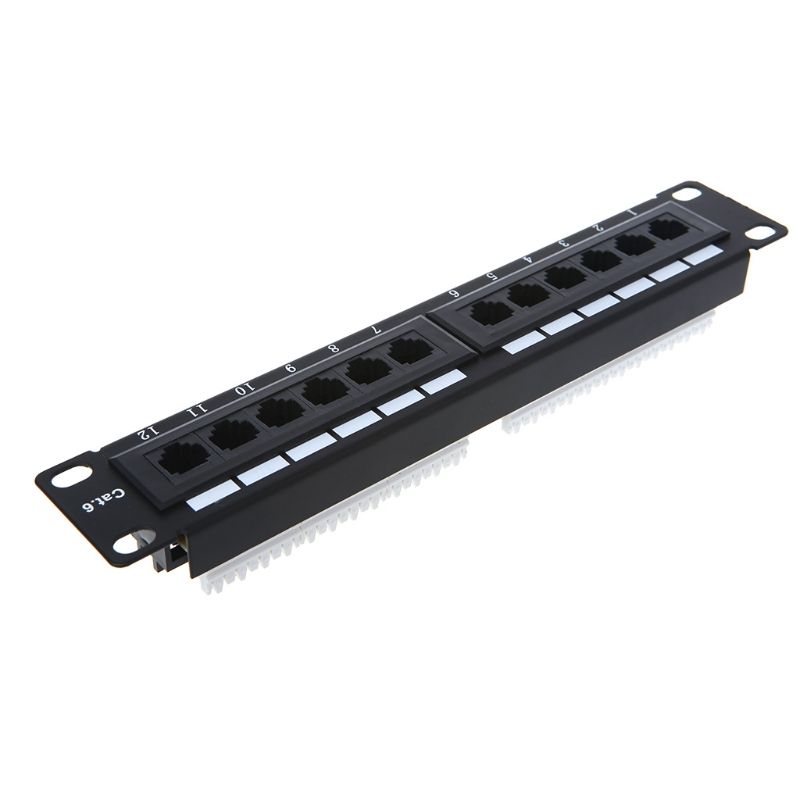 Cat6 12 Port RJ45 Patch Panel UTP LAN Network Adapter Cable
