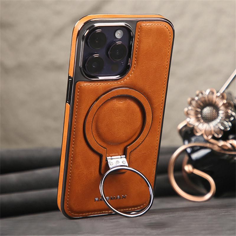 Business PU Leather Fold Stand Holder Case For iPhone 14 Pro Max 12 13 11 Pro Max 15 Invisible Bracket Display Shockproof Cover