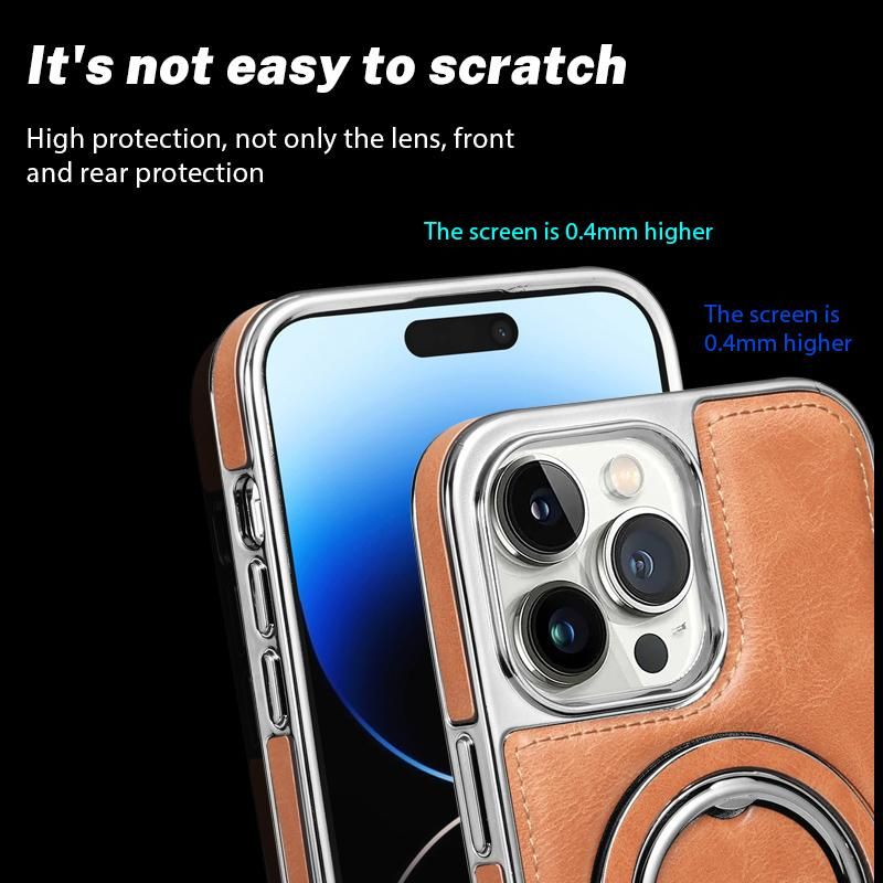 Business PU Leather Fold Stand Holder Case For iPhone 14 Pro Max 12 13 11 Pro Max 15 Invisible Bracket Display Shockproof Cover
