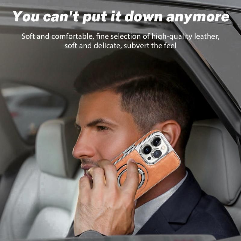 Business PU Leather Fold Stand Holder Case For iPhone 14 Pro Max 12 13 11 Pro Max 15 Invisible Bracket Display Shockproof Cover