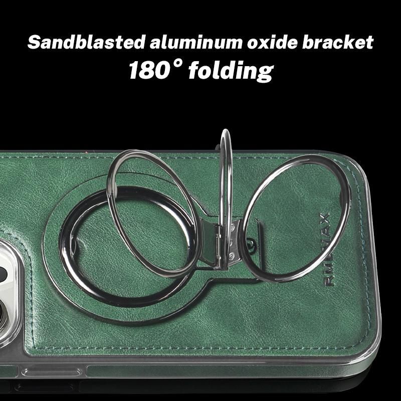 Business PU Leather Fold Stand Holder Case For iPhone 14 Pro Max 12 13 11 Pro Max 15 Invisible Bracket Display Shockproof Cover