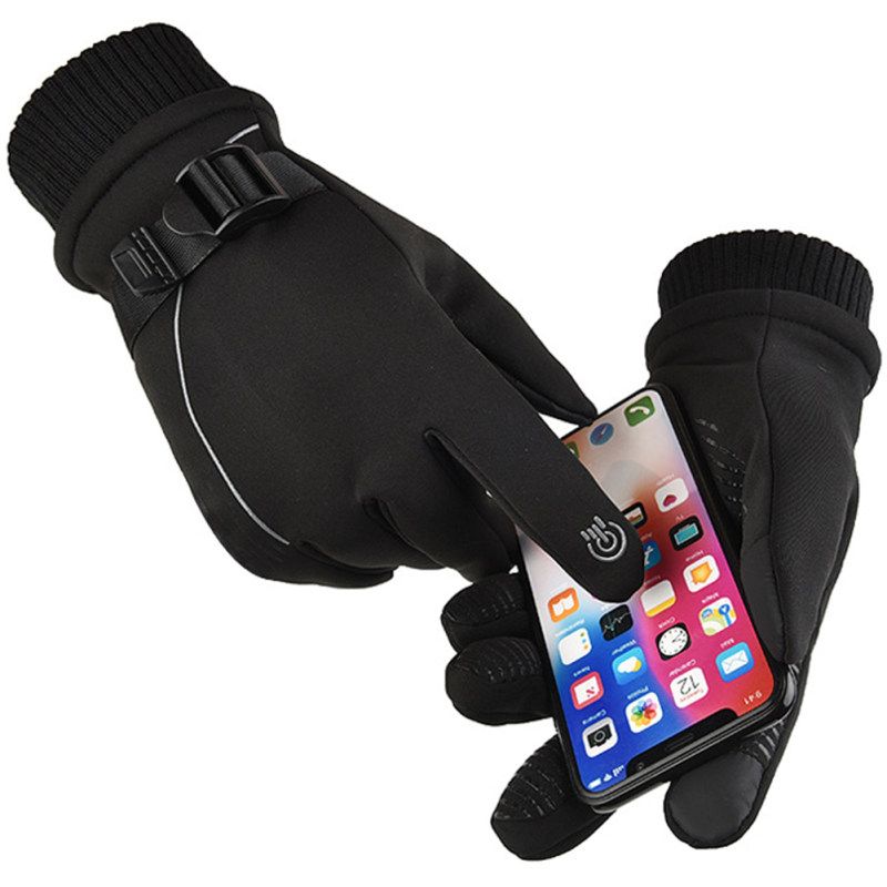 Women Men Waterproof Rainproof Non-Slip Plus Velvet-Black