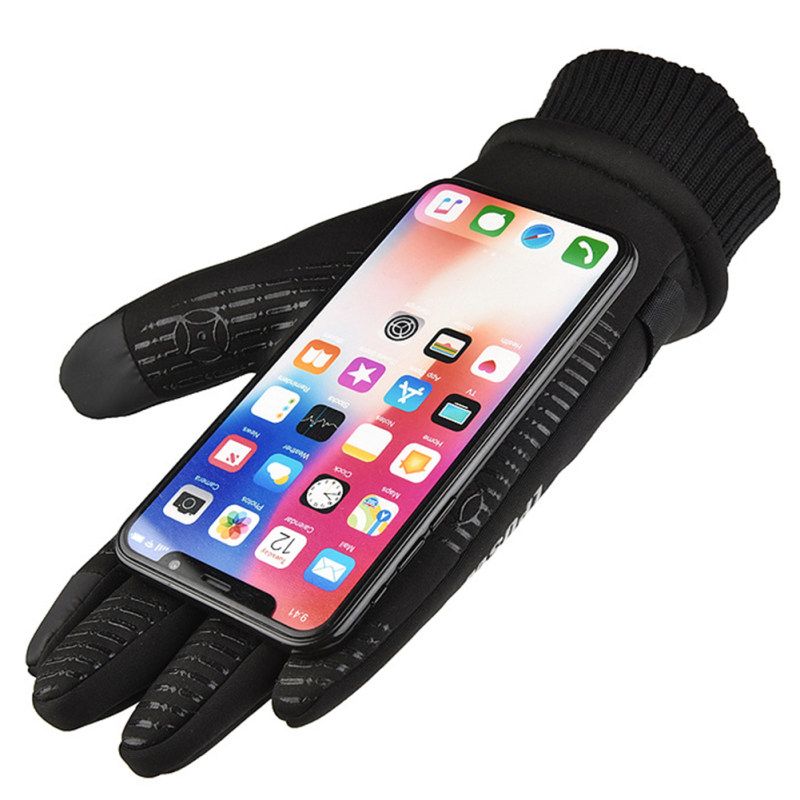 Women Men Waterproof Rainproof Non-Slip Plus Velvet-Black
