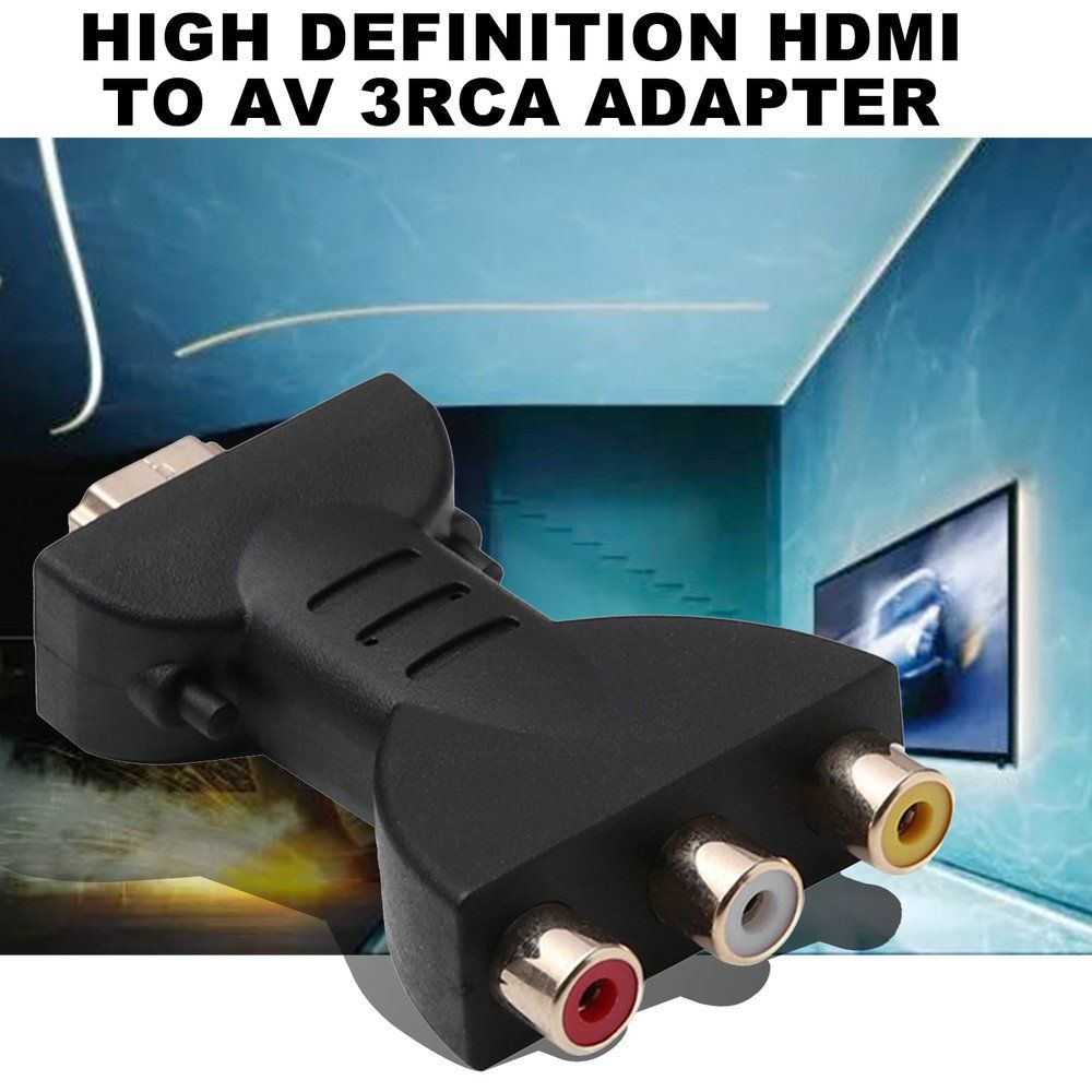 AV Digital Signal HDMI To 3 RCA Audio Adapter Component Converter Video Black