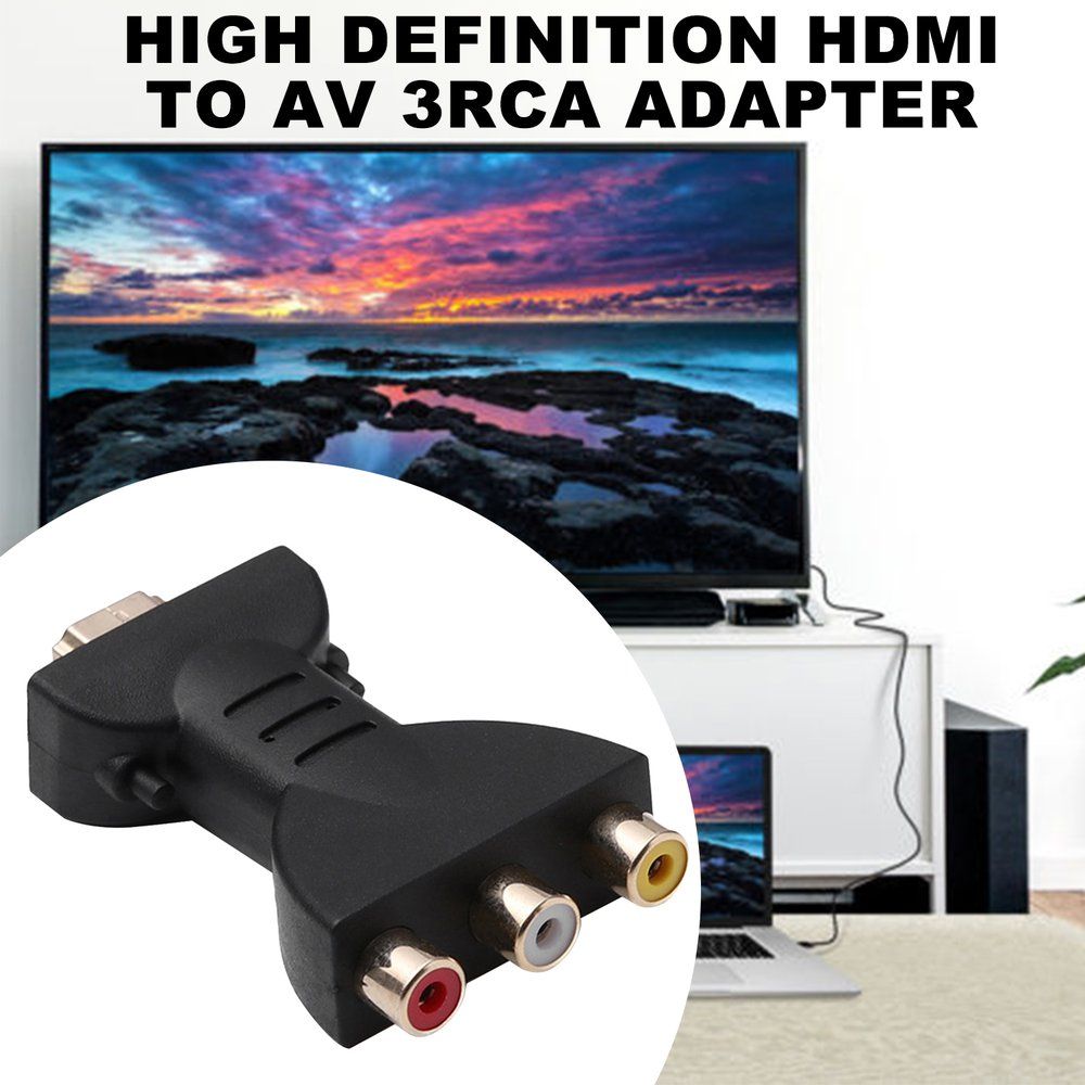 AV Digital Signal HDMI To 3 RCA Audio Adapter Component Converter Video Black