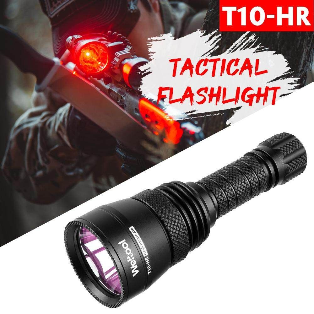 Weltool T10-HR Red X-LED 342Lumens 450M 3Modes USB Rechargeable IP67 Flashlight