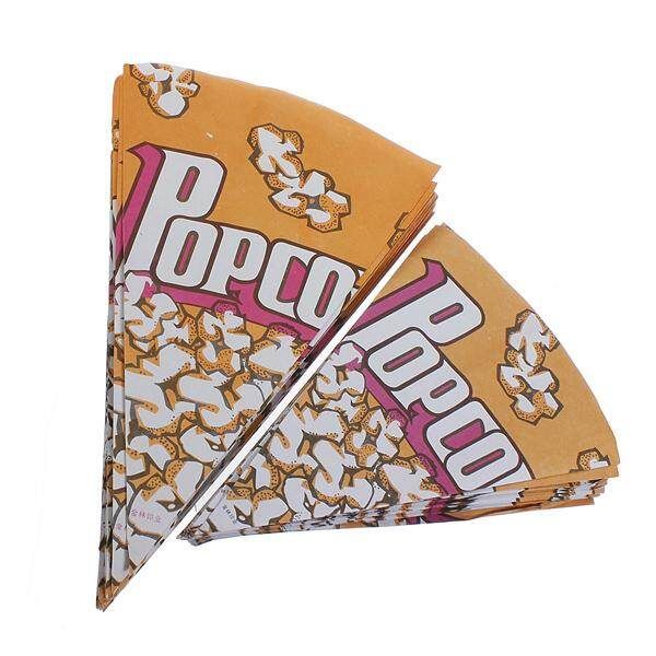 200pcs Popcorn Paper Party Bags Cinema Candy Cookie Container Movies Favors #Large Apricot