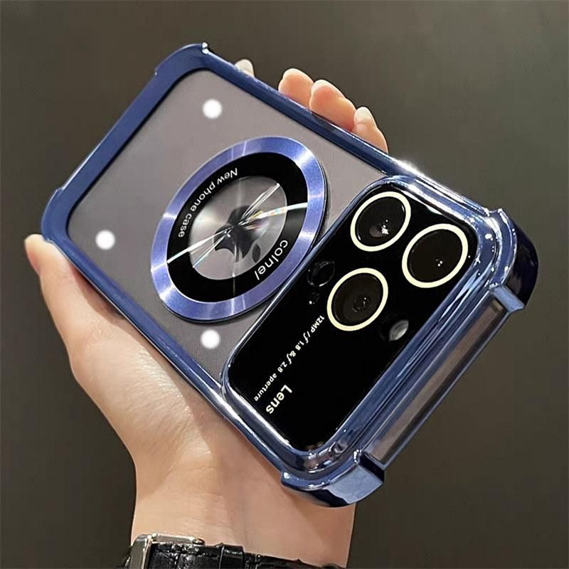 Luxury wireless charge for MagSafe shockproof phone case for iPhone 14 13 12 11 pro Max 15pro transparent magnetic bumper cover