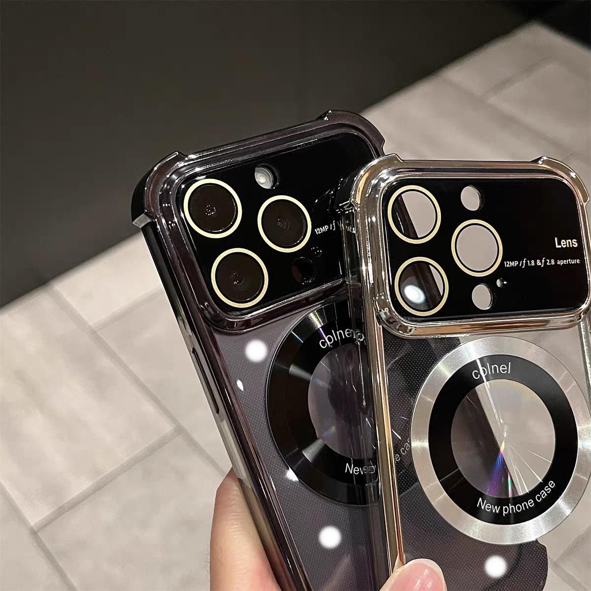 Luxury wireless charge for MagSafe shockproof phone case for iPhone 14 13 12 11 pro Max 15pro transparent magnetic bumper cover