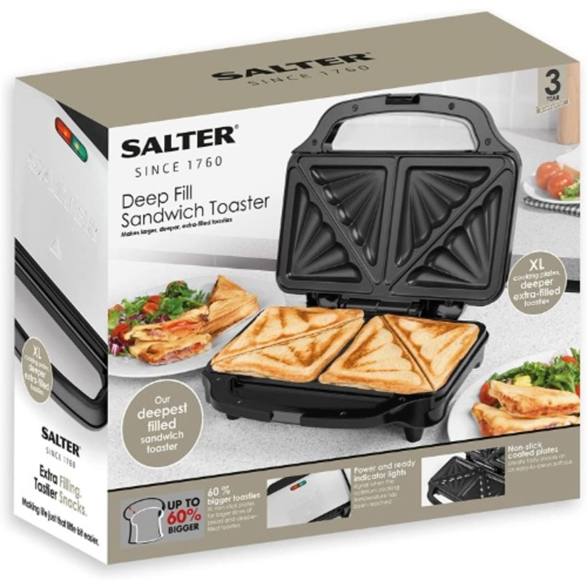 Compact Deep Fill Sandwich Toaster And Panini Maker