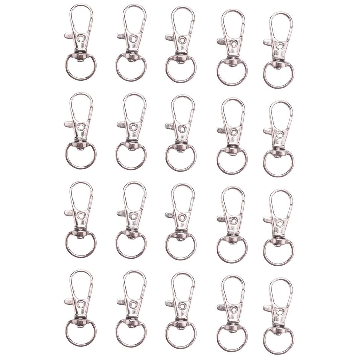 20Pcs Metal Lobster Trigger Swivel Clasp Hooks Clip Buckle