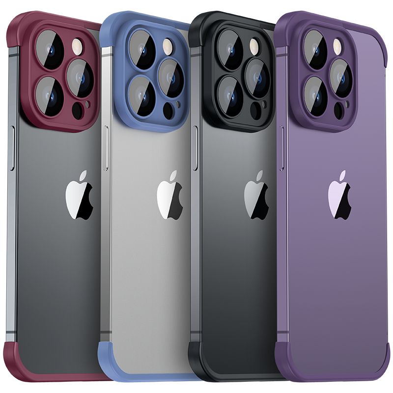 100% Real Frameless TPU Bumper with Glass Lens Protector Case for IPhone 14 13 12 Pro Max Plus 14Pro 13Pro 11Pro IPone I14 Cover