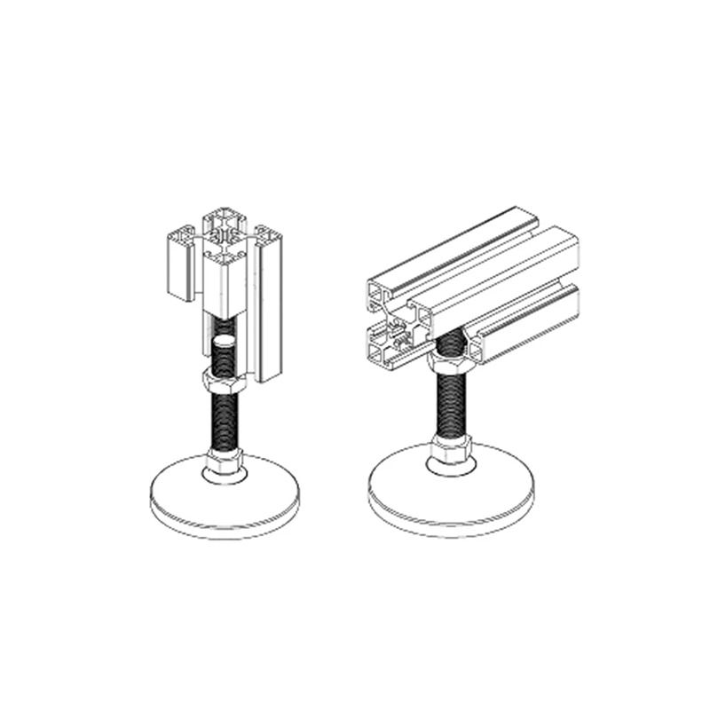 Aluminum Profile Hoof Joint Support Foot Cup Machine Screw Nylon Fixed Foot Cup D60xM10x150mm M10x100mm M12x100mm M12x60mm-D60xM10x50