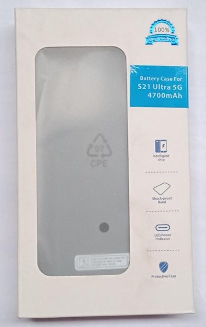 4700amh Power Charging Case  For Samsung  S21 Ultra - Black