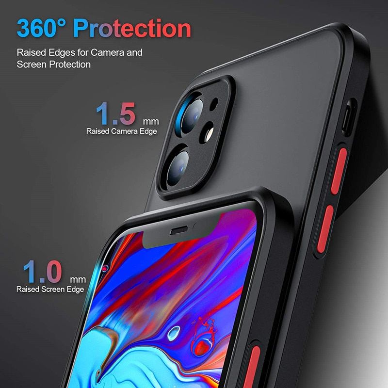 IPhone 12 Case Matte Shockproof Silicone Cover