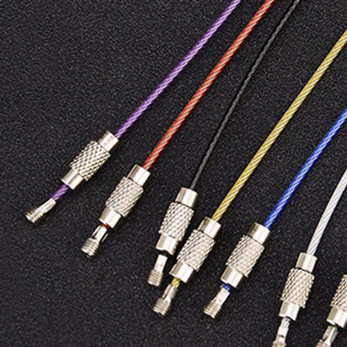 1.5mm Wire Keychain Cable 6" Stainless Steel For Key Blue