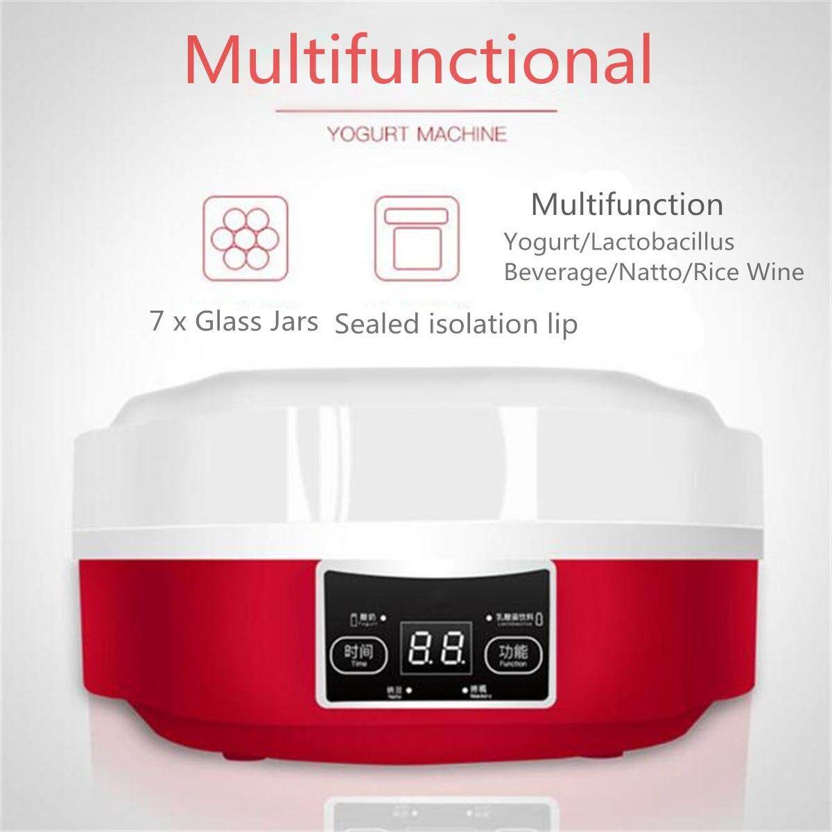 1.7L Yoghurt Maker W/ 7 Glass Jars Automatic Smart Touch Screen Control Yoghurt Maker With & 7 Glass Jars Automatic Smart Touch Screen Control Hot