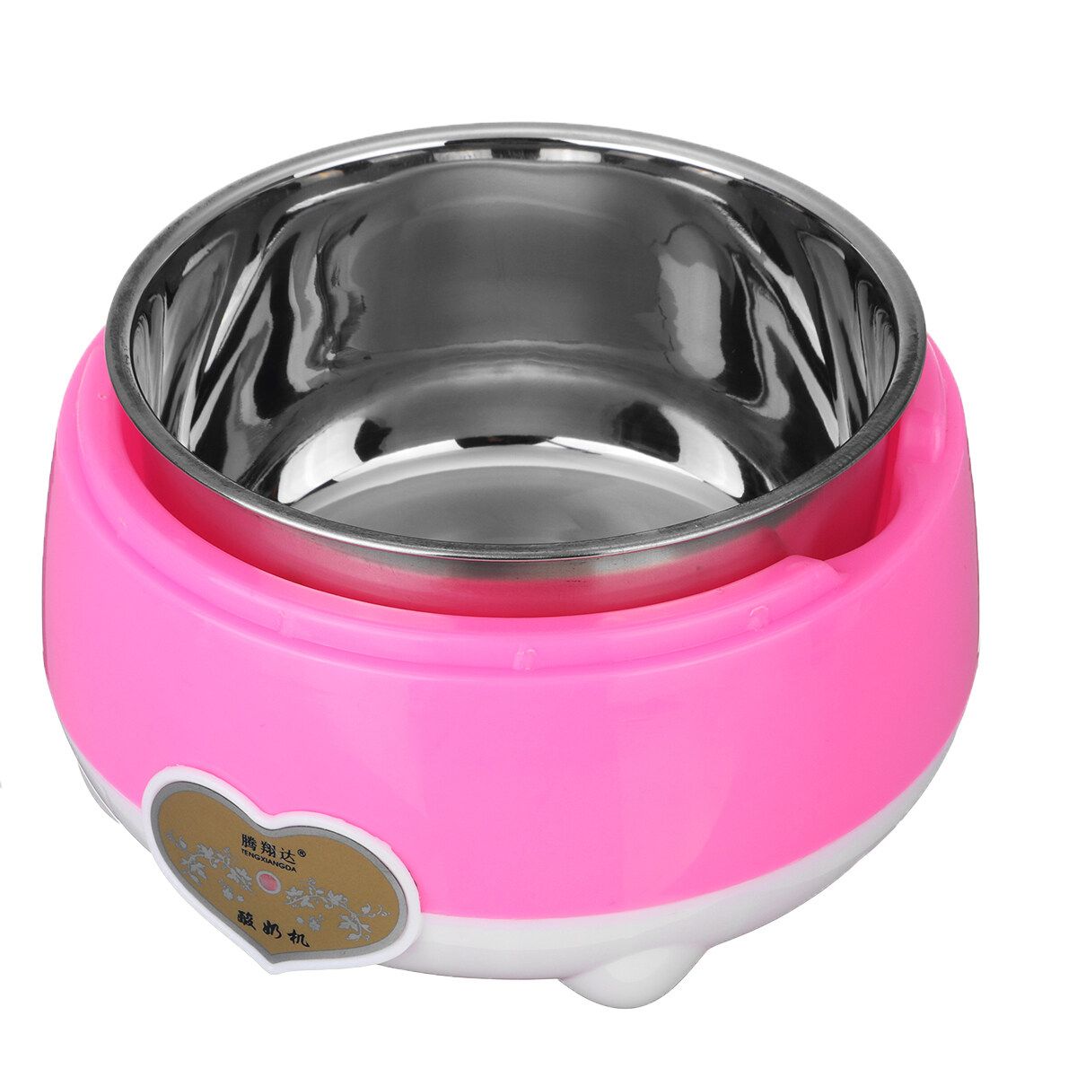 220V 1.0L Yogurt Machine Maker Household Fully Automatic Stainless Steel Small Yogurt Machine Kitchen Tools Stainless Steel Inner /Plastic Inner Pink (Stainless Steel)