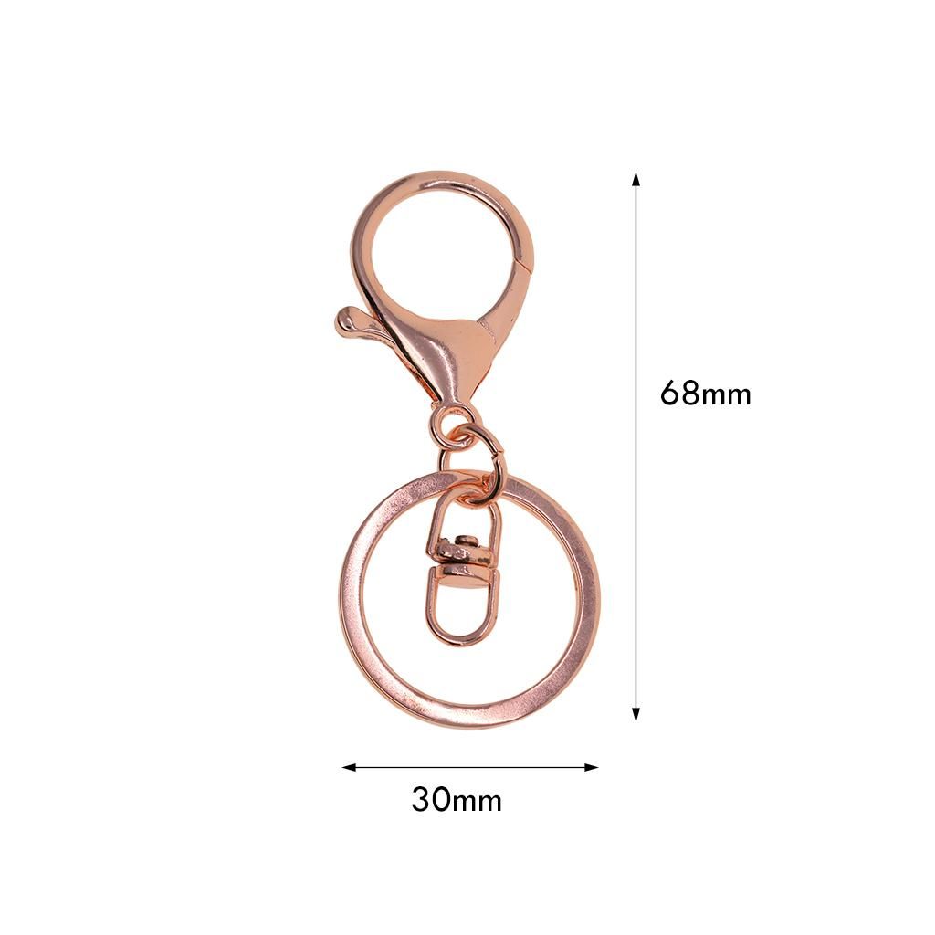 10Pcs Rose Gold Long Swivel   Lobster Claw Clasps Keychain Handbag