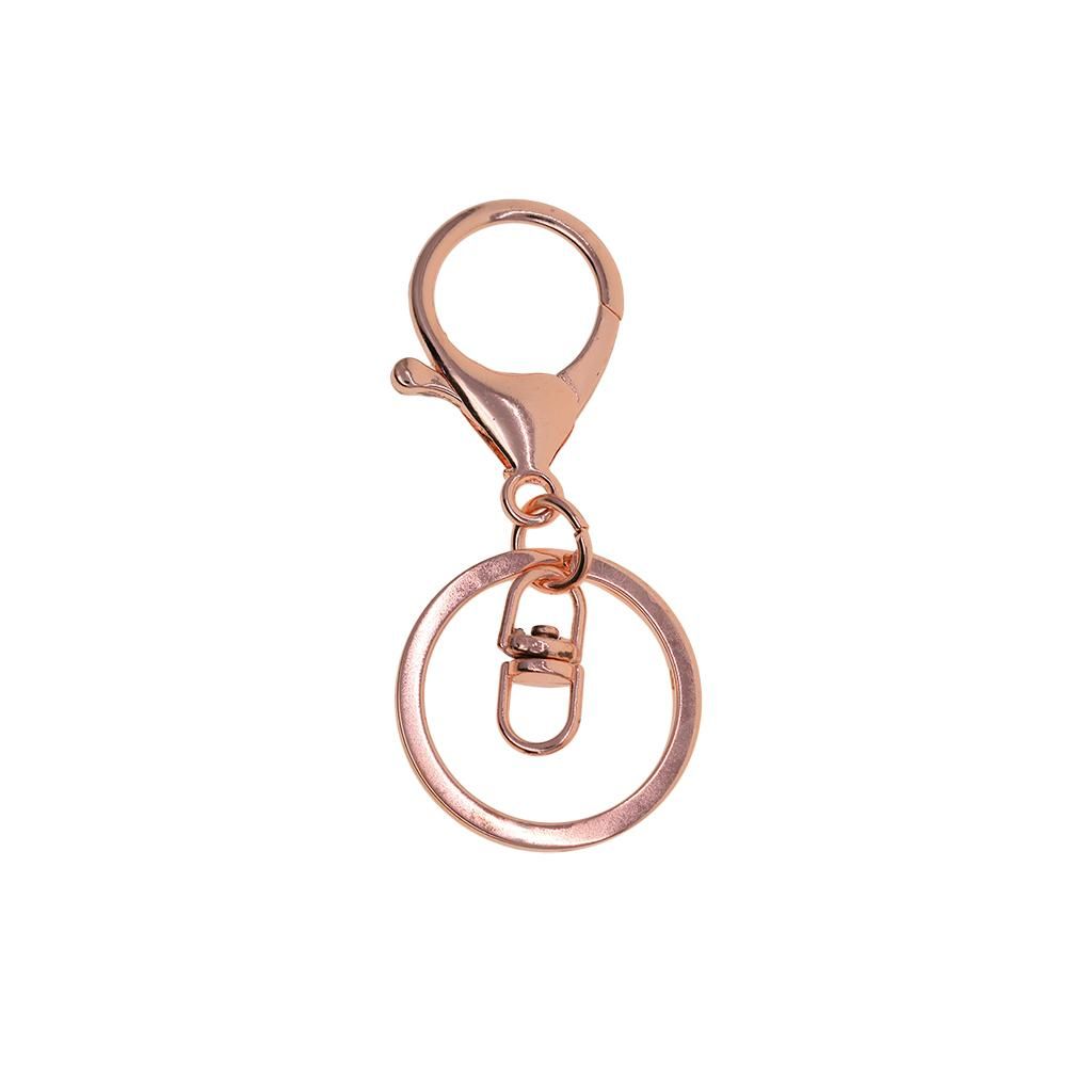 10Pcs Rose Gold Long Swivel   Lobster Claw Clasps Keychain Handbag