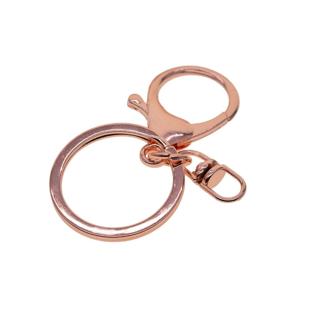 10Pcs Rose Gold Long Swivel   Lobster Claw Clasps Keychain Handbag