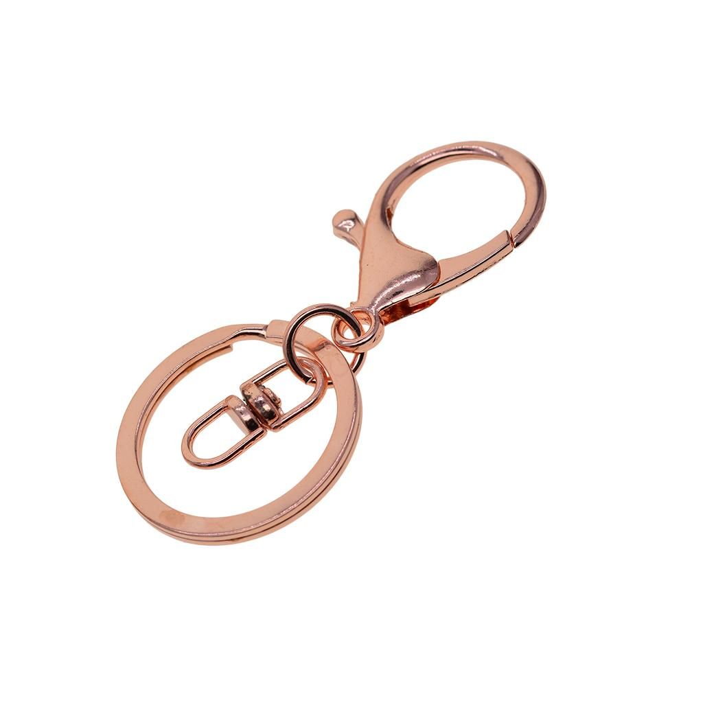 10Pcs Rose Gold Long Swivel   Lobster Claw Clasps Keychain Handbag